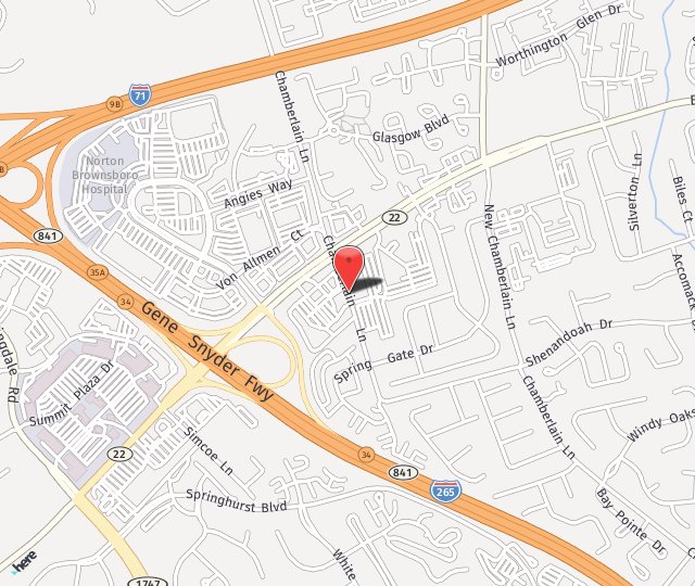 Location Map: 4702 Chamberlain Lane Louisville, KY 40241